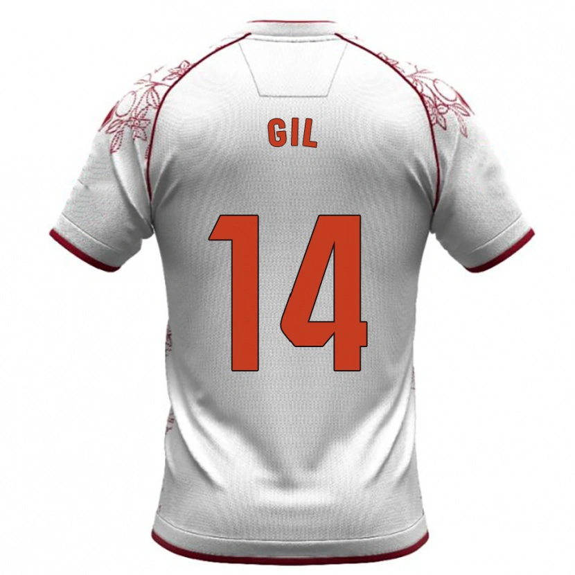Danxen Women Óscar Gil #14 White Burgundy Away Jersey 2025/26 T-Shirt