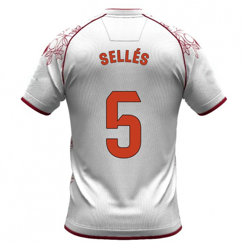 Danxen Women David Sellés #5 White Burgundy Away Jersey 2025/26 T-Shirt