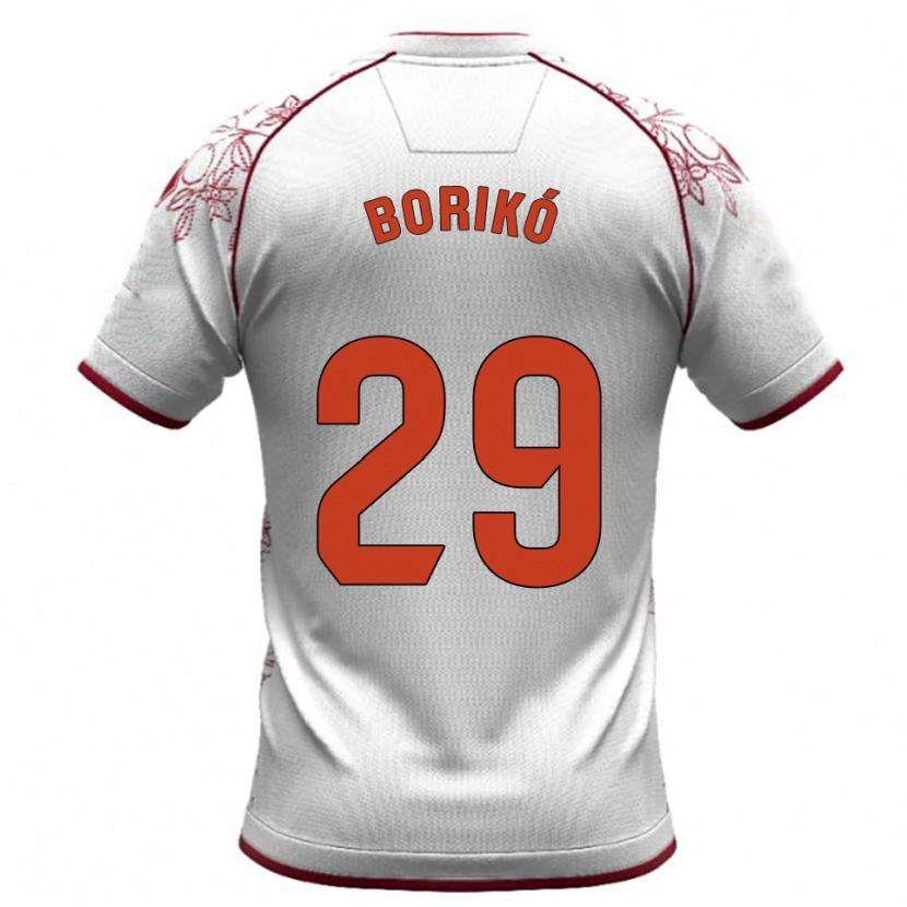 Danxen Women Santi Borikó #29 White Burgundy Away Jersey 2025/26 T-Shirt