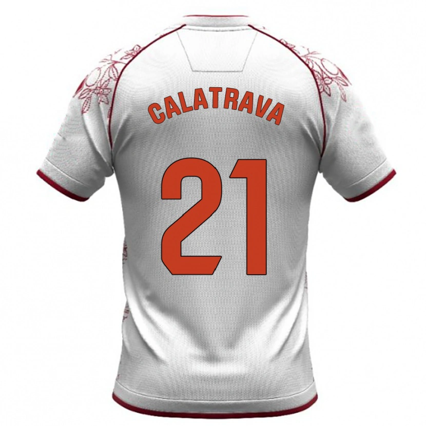 Danxen Women Álex Calatrava #21 White Burgundy Away Jersey 2025/26 T-Shirt
