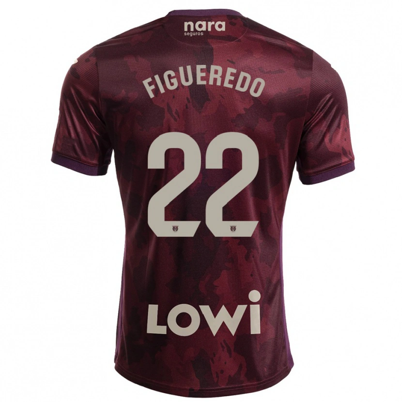 Danxen Women Sebastián Figueredo #22 Burgundy White Away Jersey 2025/26 T-Shirt