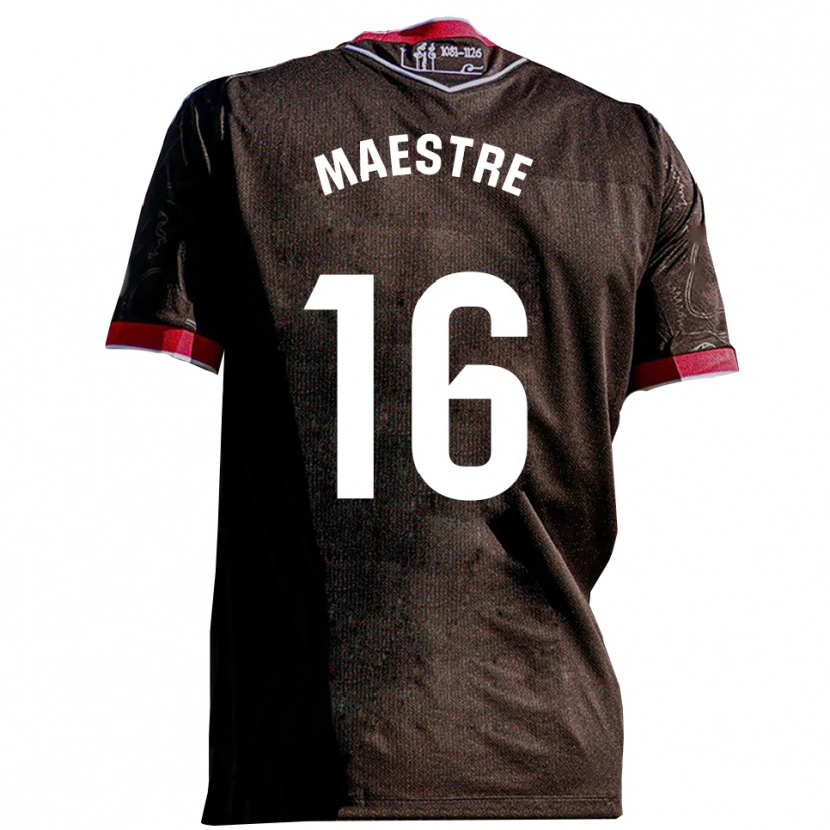 Danxen Women Sergi Maestre #16 Black Red Away Jersey 2025/26 T-Shirt