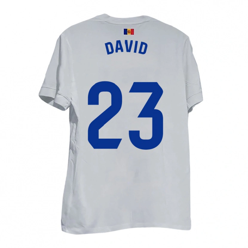 Danxen Women David De La Fuente #23 White Blue Yellow Away Jersey 2025/26 T-Shirt