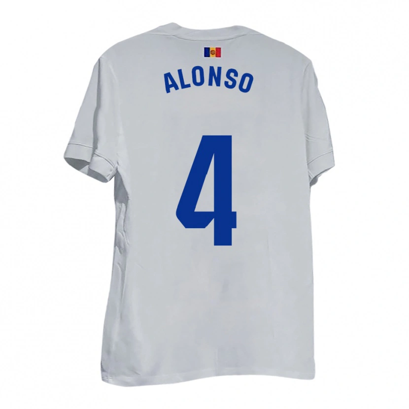 Danxen Women Gael Alonso #4 White Blue Yellow Away Jersey 2025/26 T-Shirt