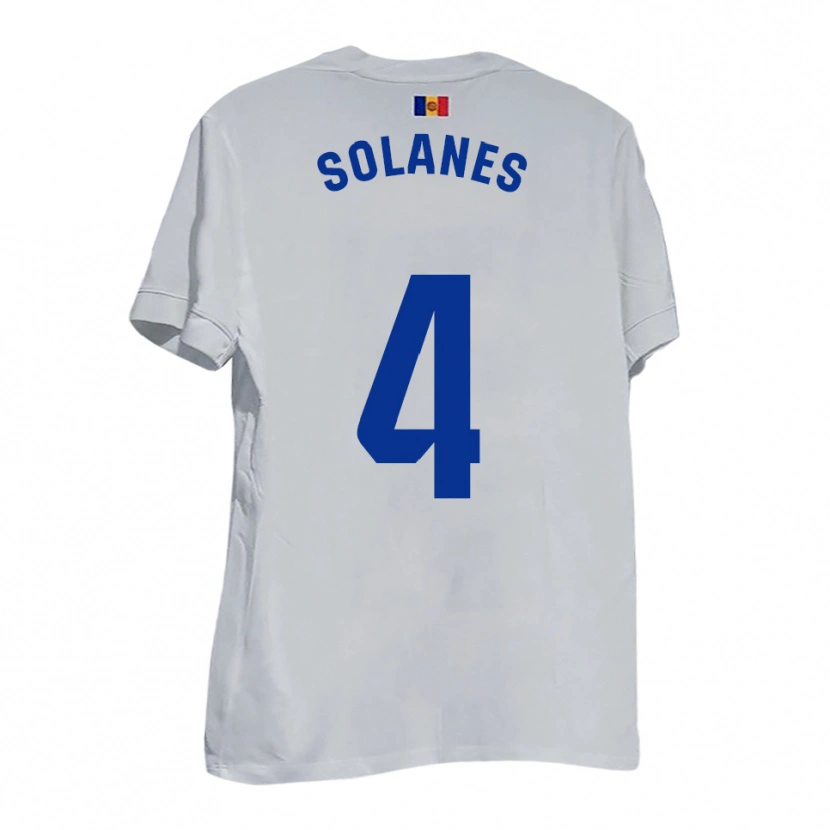 Danxen Women Albert Solanes #4 White Blue Yellow Away Jersey 2025/26 T-Shirt