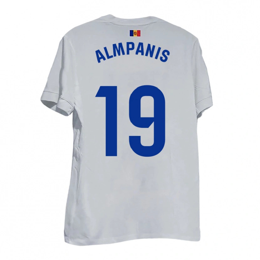 Danxen Women Christos Almpanis #19 White Blue Yellow Away Jersey 2025/26 T-Shirt