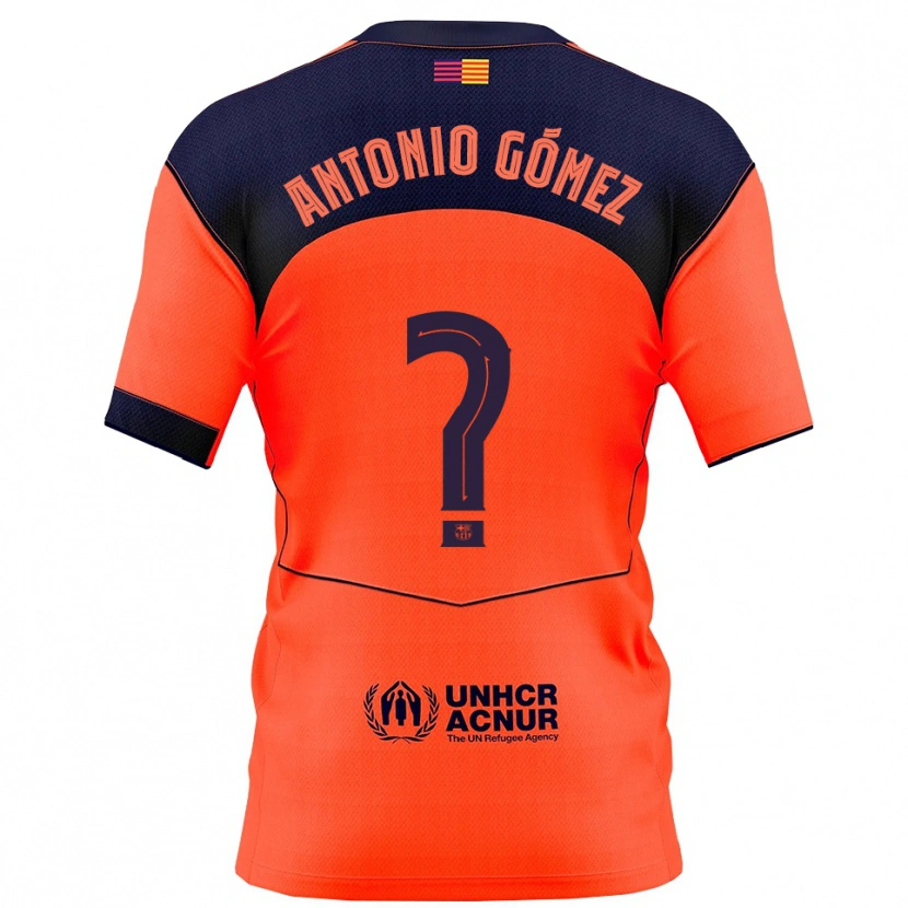 Danxen Women Antonio Gómez #0 Orange Navy Third Jersey 2025/26 T-Shirt