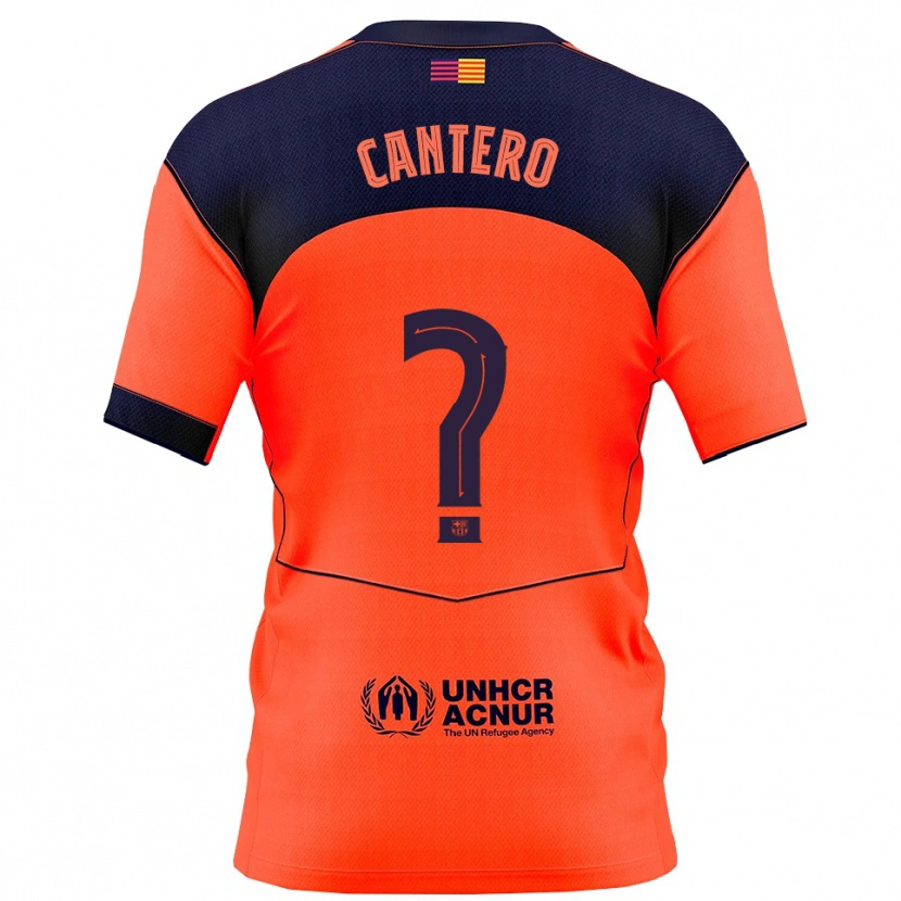 Danxen Women Rubén Cantero #0 Orange Navy Third Jersey 2025/26 T-Shirt