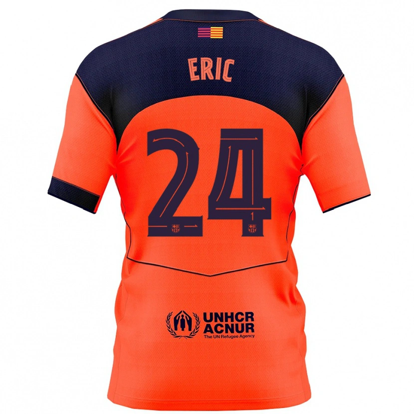 Danxen Women Eric García #24 Orange Navy Third Jersey 2025/26 T-Shirt