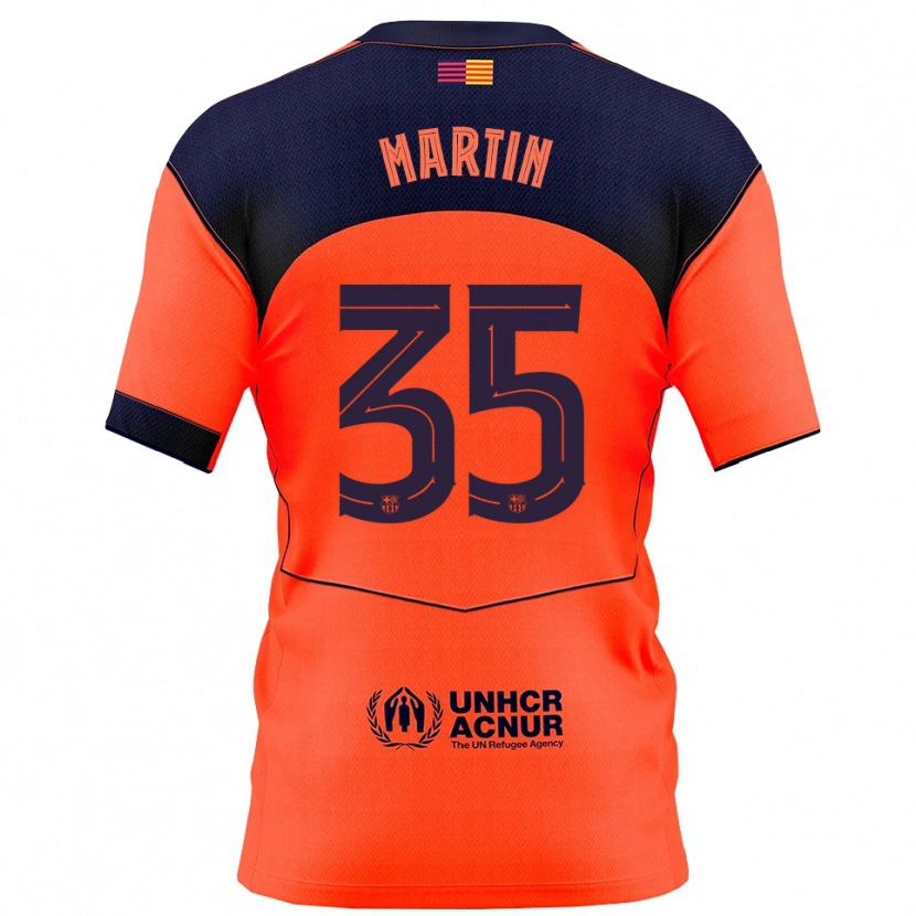 Danxen Women Gerard Martín #35 Orange Navy Third Jersey 2025/26 T-Shirt