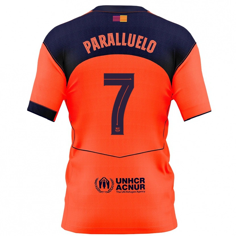 Danxen Women Salma Paralluelo #7 Orange Navy Third Jersey 2025/26 T-Shirt