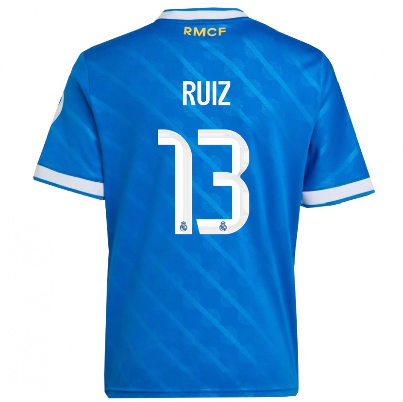 Danxen Women Guillermo Ruiz #13 Blue  White Third Jersey 2025/26 T-Shirt
