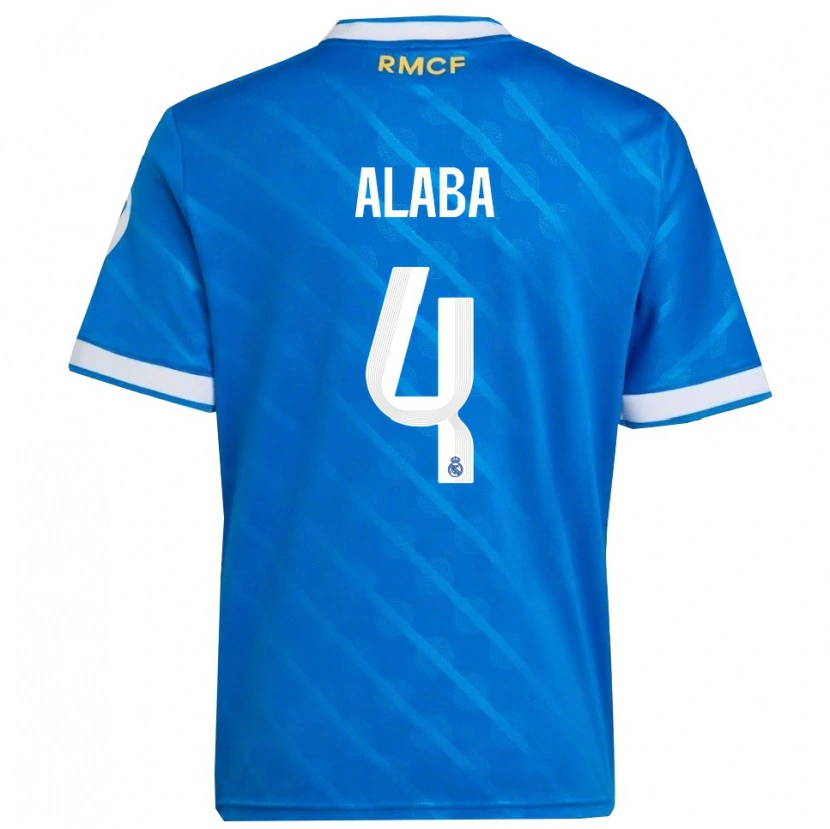 Danxen Women David Alaba #4 Blue  White Third Jersey 2025/26 T-Shirt