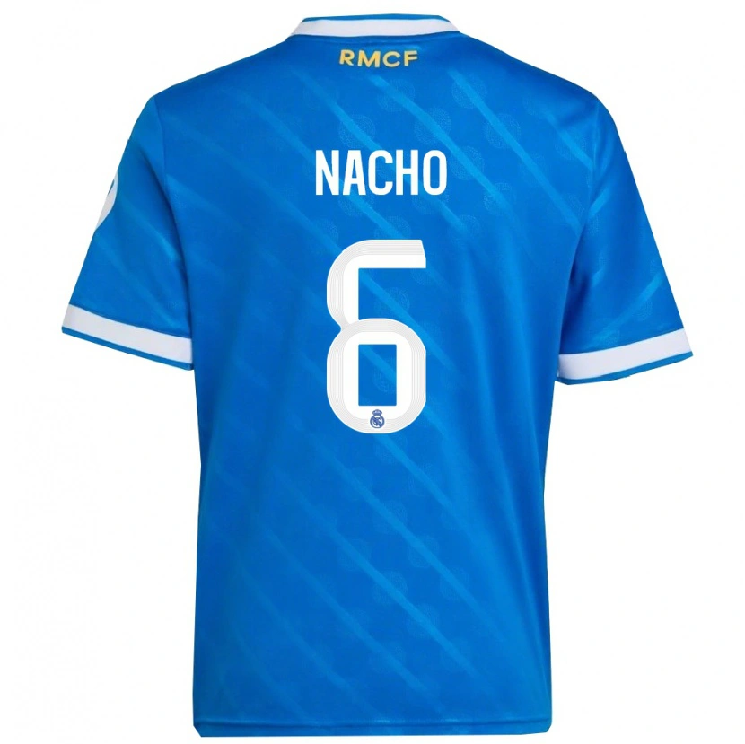 Danxen Women Nacho Fernandez #6 Blue  White Third Jersey 2025/26 T-Shirt