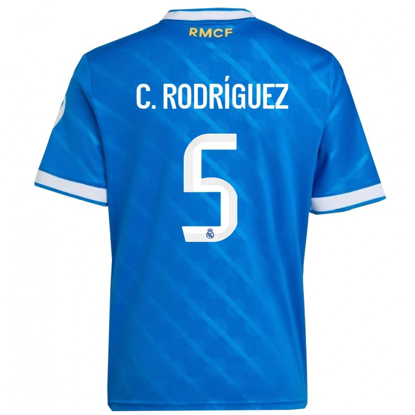 Danxen Women Carlos Rodríguez #5 Blue  White Third Jersey 2025/26 T-Shirt