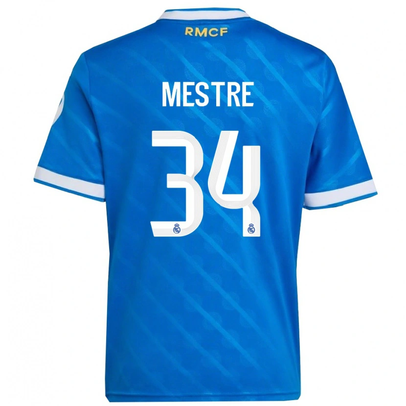 Danxen Women Sergio Mestre #34 Blue  White Third Jersey 2025/26 T-Shirt