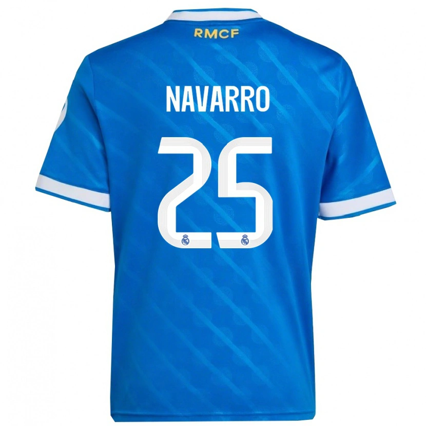 Danxen Women Javier Navarro #25 Blue  White Third Jersey 2025/26 T-Shirt