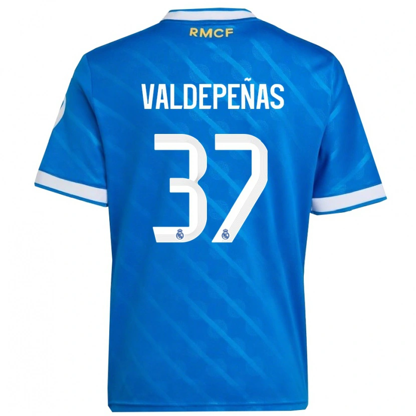 Danxen Women Víctor Valdepeñas #37 Blue  White Third Jersey 2025/26 T-Shirt