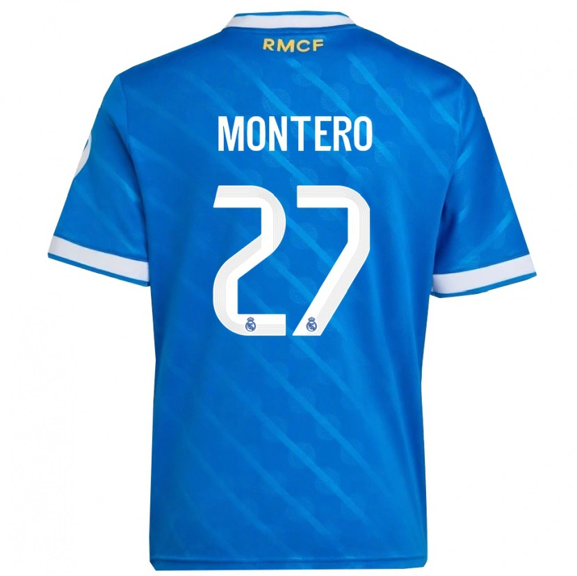 Danxen Women Pablo Montero #27 Blue  White Third Jersey 2025/26 T-Shirt