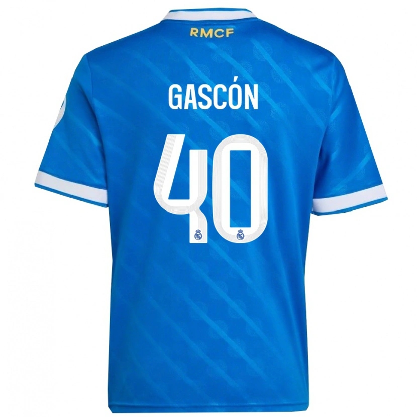 Danxen Women Ignacio Gascón #40 Blue  White Third Jersey 2025/26 T-Shirt