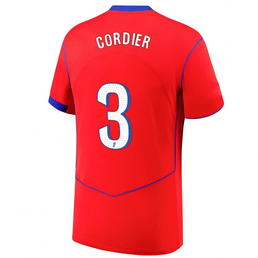 Danxen Women Thomas Cordier #3 Red Blue White Third Jersey 2025/26 T-Shirt