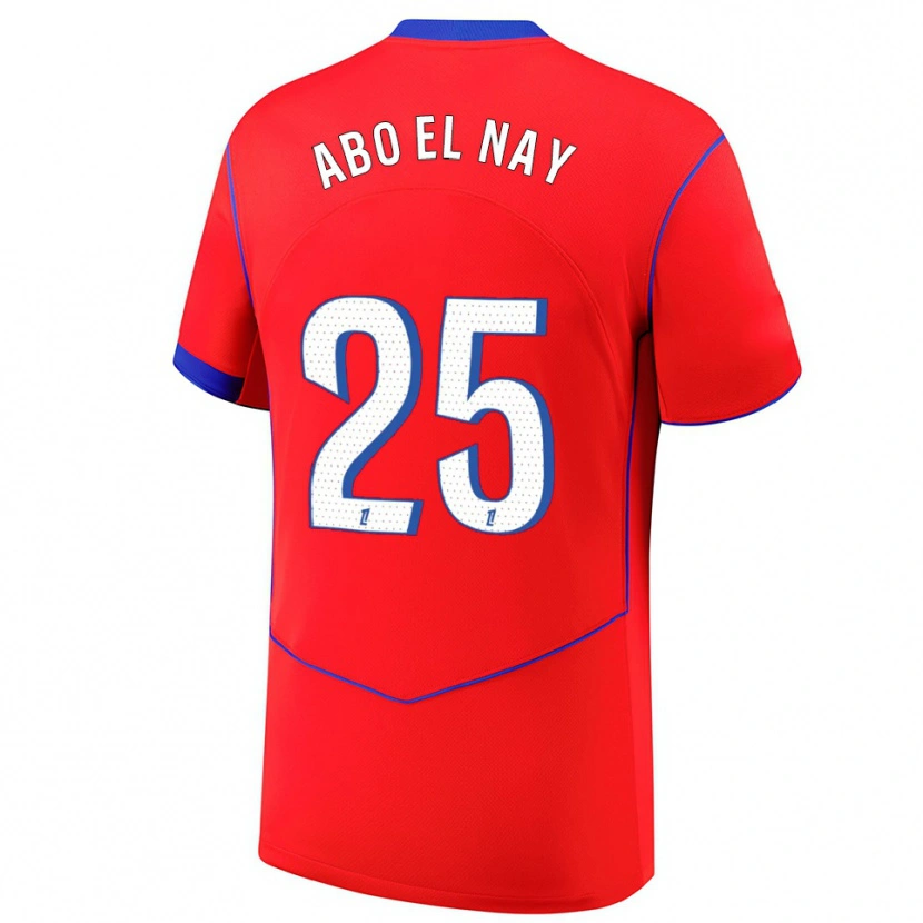 Danxen Women Rayan Abo El Nay #25 Red Blue White Third Jersey 2025/26 T-Shirt