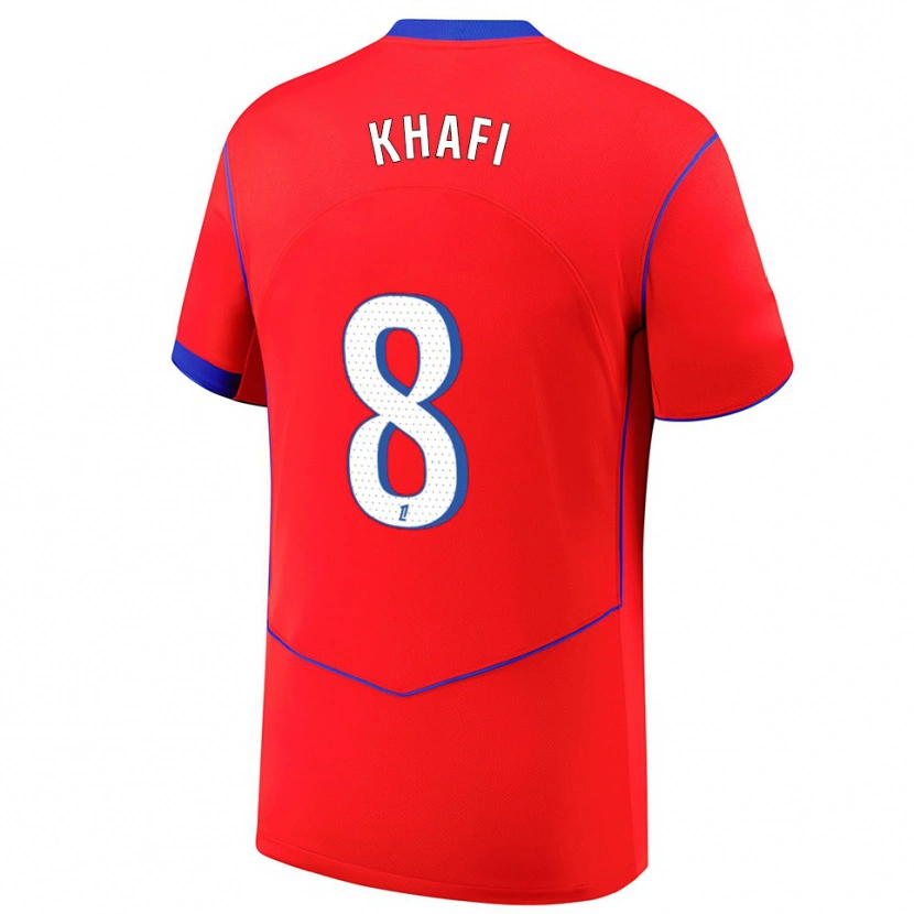 Danxen Women Yanis Khafi #8 Red Blue White Third Jersey 2025/26 T-Shirt