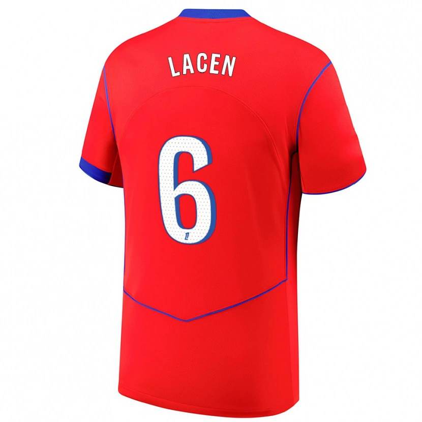 Danxen Women Michaël Lacen #6 Red Blue White Third Jersey 2025/26 T-Shirt