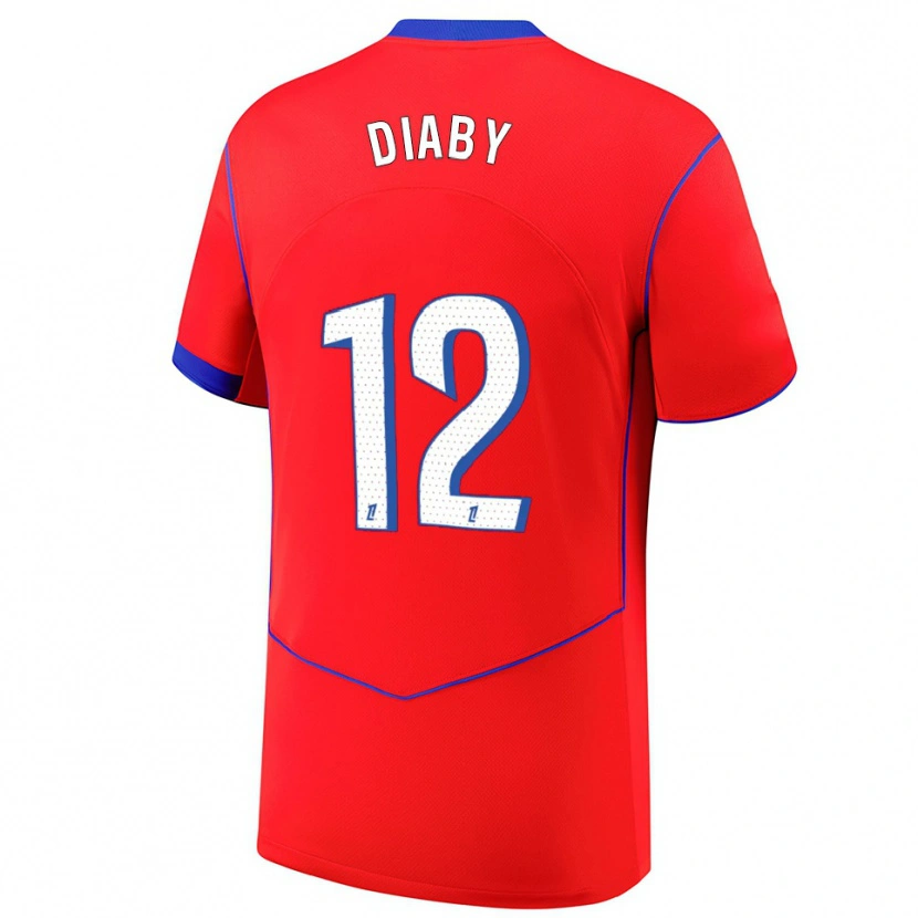 Danxen Women Ibrahima Diaby #12 Red Blue White Third Jersey 2025/26 T-Shirt