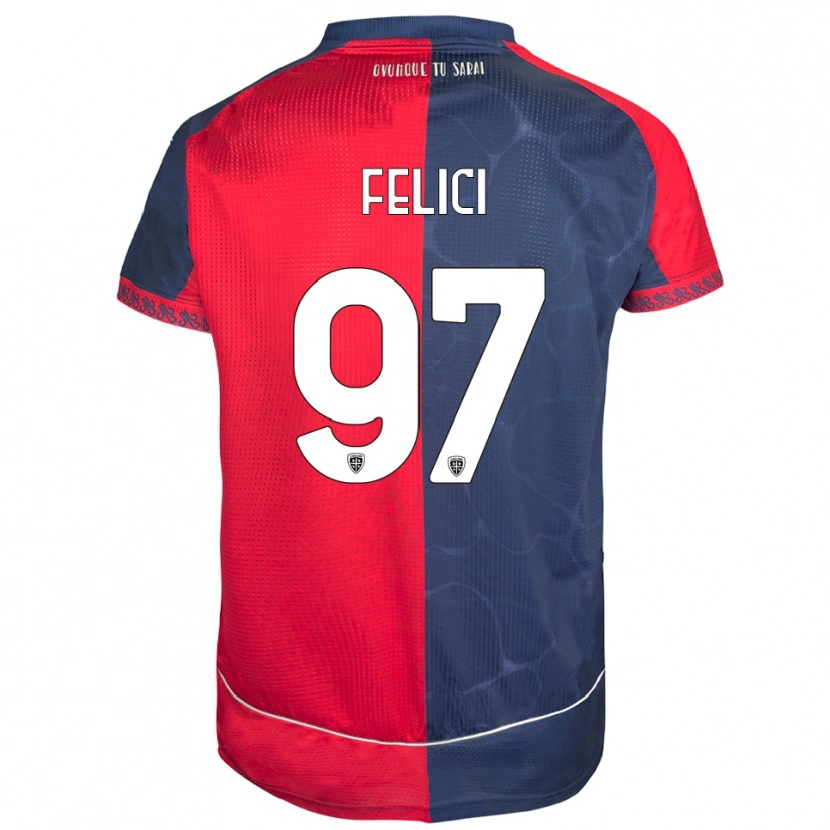 Danxen Kid Mattia Felici #97 Red Navy Home Jersey 2025/26 T-Shirt