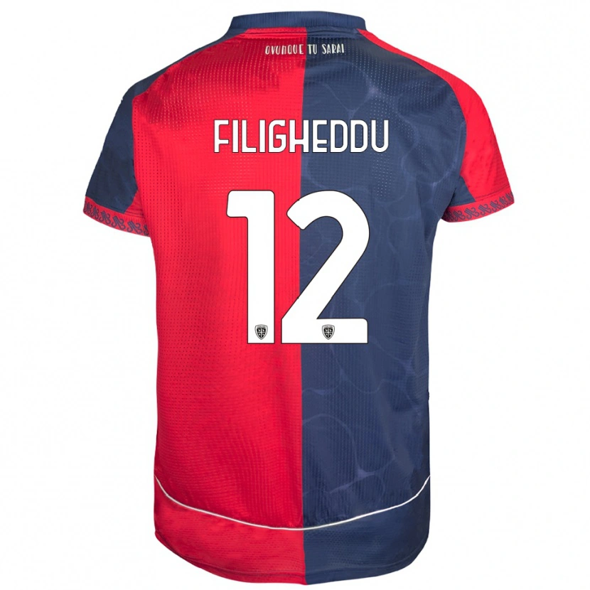 Danxen Kid Daniele Filigheddu #12 Red Navy Home Jersey 2025/26 T-Shirt