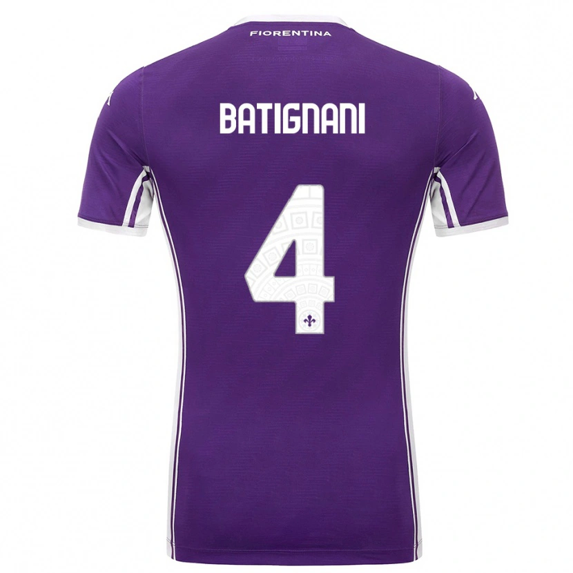 Danxen Kid Francesco Batignani #4 Purple White Home Jersey 2025/26 T-Shirt