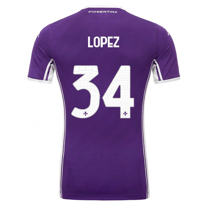 Danxen Kid Lucas López #34 Purple White Home Jersey 2025/26 T-Shirt