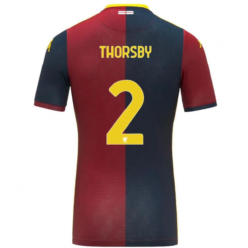 Danxen Kid Morten Thorsby #2 Red Royal Blue Home Jersey 2025/26 T-Shirt