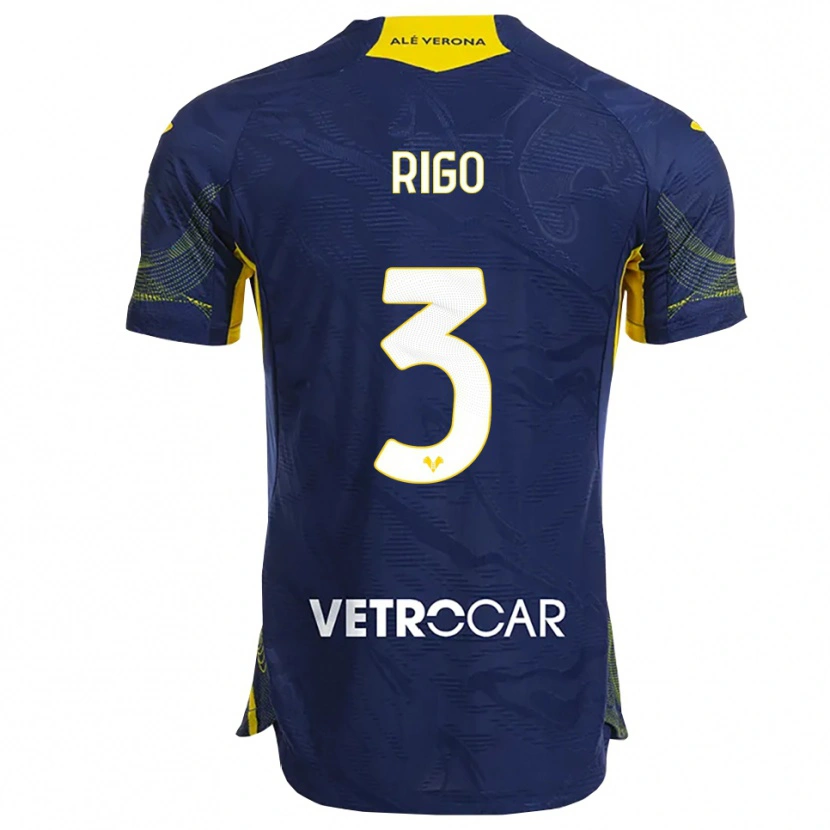 Danxen Kid Mattia Rigo #3 Navy Yellow Home Jersey 2025/26 T-Shirt