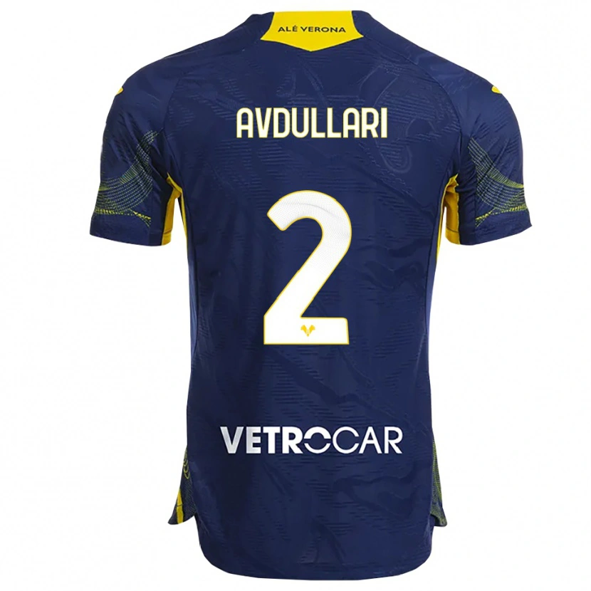 Danxen Kid Davide Avdullari #2 Navy Yellow Home Jersey 2025/26 T-Shirt