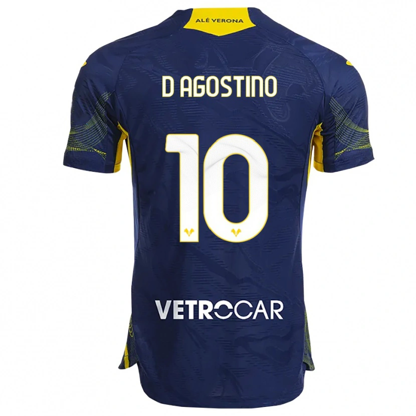 Danxen Kid Samuele D'agostino #10 Navy Yellow Home Jersey 2025/26 T-Shirt