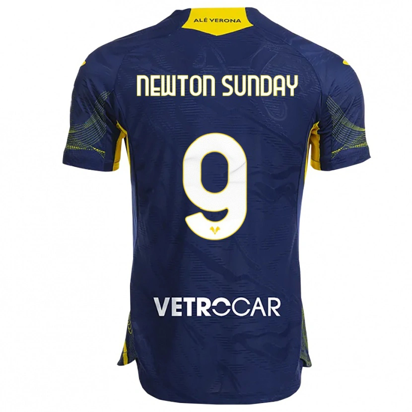 Danxen Kid Eloghosa Newton Sunday #9 Navy Yellow Home Jersey 2025/26 T-Shirt