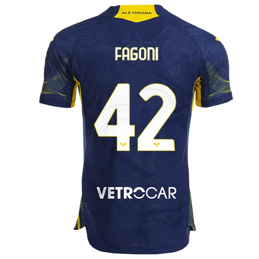 Danxen Kid Marco Fagoni #42 Navy Yellow Home Jersey 2025/26 T-Shirt