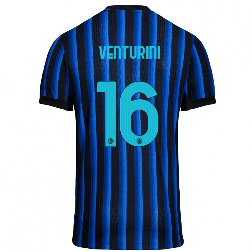 Danxen Kid Matteo Venturini #16 Black Blue Home Jersey 2025/26 T-Shirt