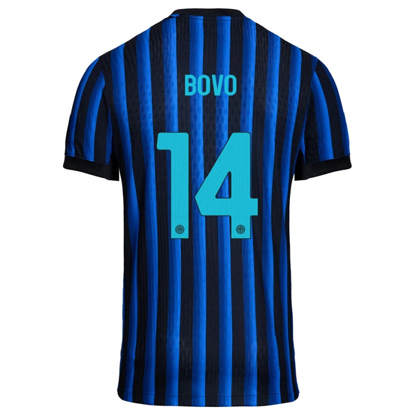 Danxen Kid Leonardo Bovo #14 Black Blue Home Jersey 2025/26 T-Shirt