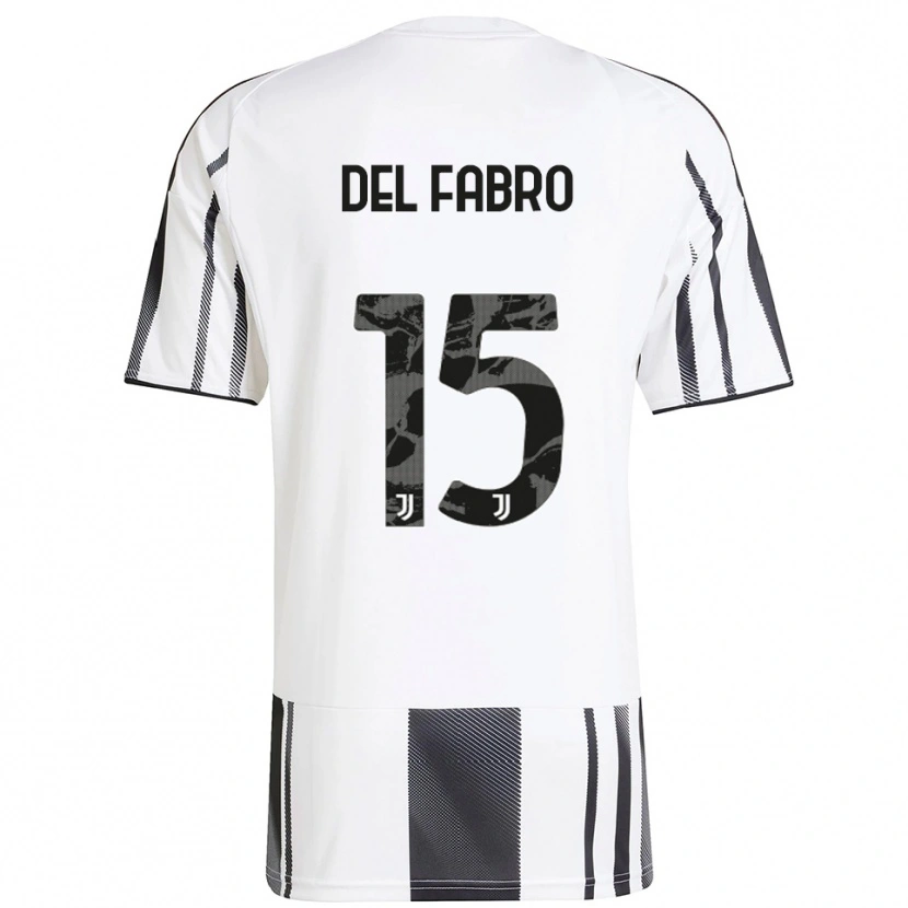 Danxen Kid Jacopo Del Fabro #15 White Black Home Jersey 2025/26 T-Shirt