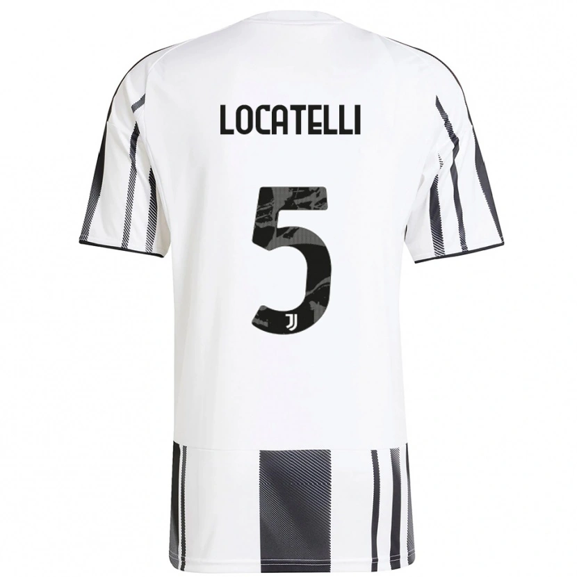 Danxen Kid Manuel Locatelli #5 White Black Home Jersey 2025/26 T-Shirt