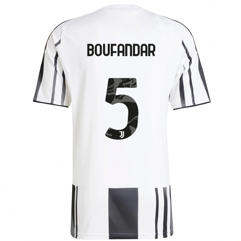 Danxen Kid Adam Boufandar #5 White Black Home Jersey 2025/26 T-Shirt