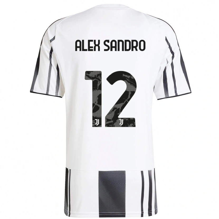 Danxen Kid Alex Sandro #12 White Black Home Jersey 2025/26 T-Shirt