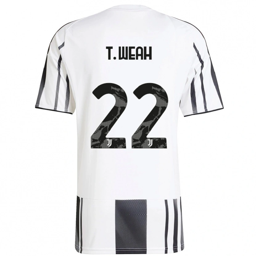 Danxen Kid Timothy Weah #22 White Black Home Jersey 2025/26 T-Shirt