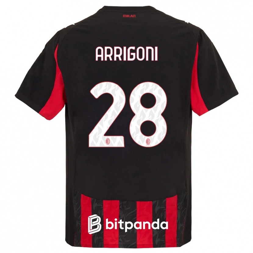 Danxen Kid Giorgia Arrigoni #28 Red Black Home Jersey 2025/26 T-Shirt