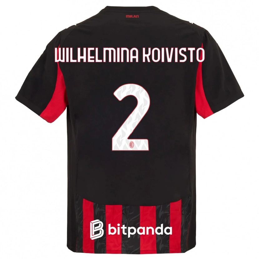 Danxen Kid Emma Wilhelmina Koivisto #2 Red Black Home Jersey 2025/26 T-Shirt