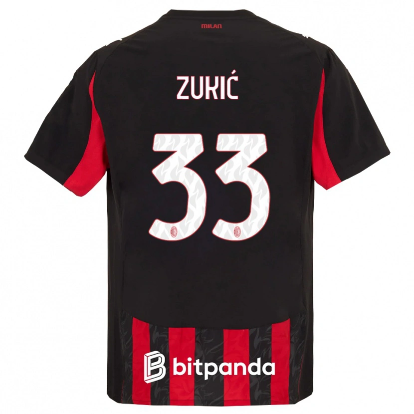 Danxen Kid Damir Zukić #33 Red Black Home Jersey 2025/26 T-Shirt