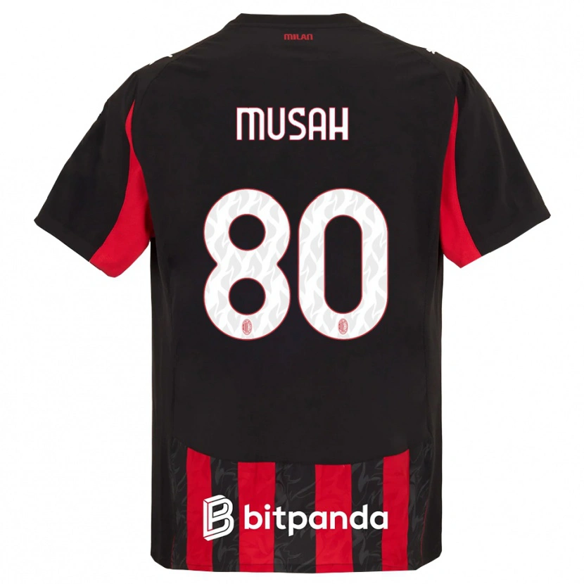 Danxen Kid Yunus Musah #80 Red Black Home Jersey 2025/26 T-Shirt